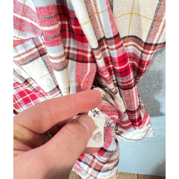 Croft & Barrow Flannel Shirt Plaid Button‎ Up Long Sleeve Red White XXL - Picture 10 of 15